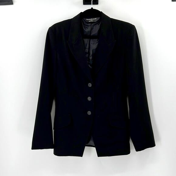 Norma Kamali 3 Button Career Blazer - Black - Picture 1 of 7
